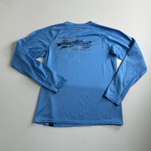 Patagonia T Shirt Men's Small Blue Long-Sleeved Logo Florida Keys Graphic Active